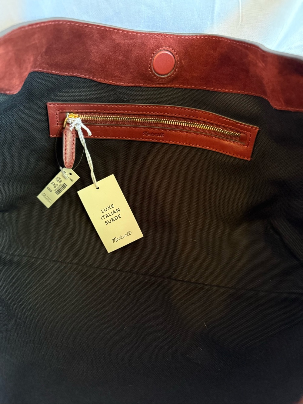 Madewell Classic Luxe Suede Hobo Shoulder Bag in Deep Burgundy - Picture 6 of 9